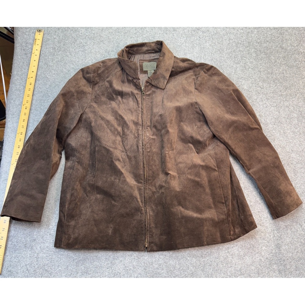 Uniform Woman by John Paul Richard Brown Leather Jacket Women's‎ Size 18 Zip